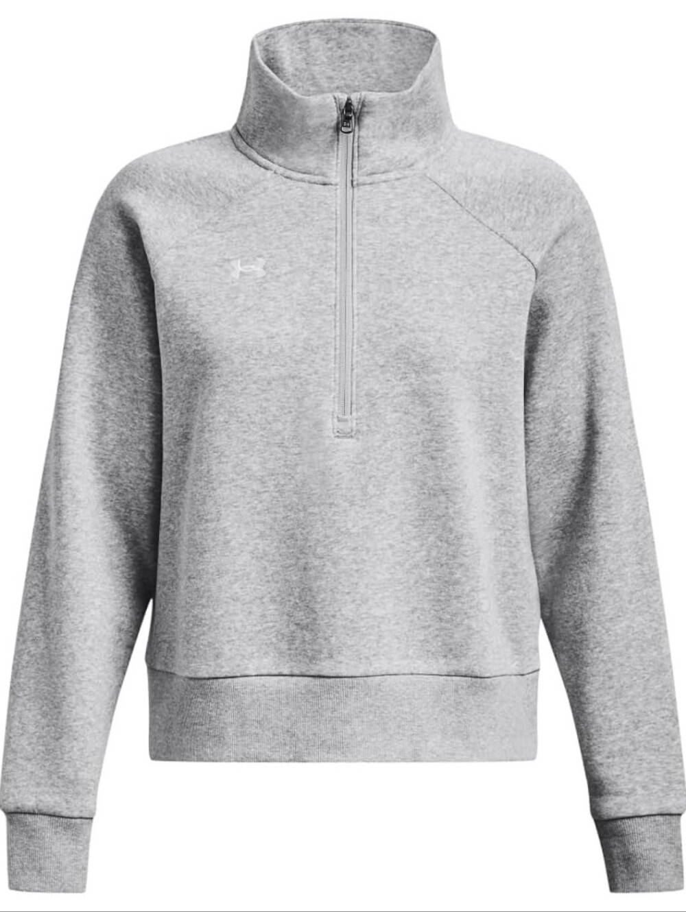 Under Armour Women's Rival Fleece Half Zip Top Gray Light Heather Sz M EUC $55 - Picture 5 of 16
